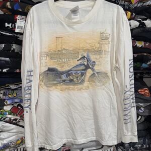 Y2K 2010 Harley Davidson Washington State Wolf Distressed Longsleeve Shirt Large